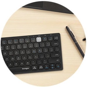Kensington Multi-Device Dual Wireless Compact Keyboard - Wireless Connectivity - Bluetooth/RF - 2.40 GHz - USB Interface -