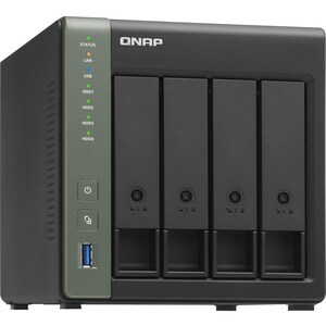 QNAP TS-431X3-4G 4 x Total de compartimentos Sistema de armazenamento SAN/NAS - 512 MB Flash Memory Capacity Quad-core (4 