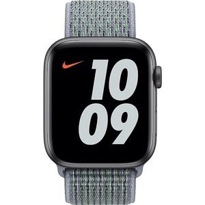 Apple 44mm Obsidian Mist Nike Sport Loop - Adjustable - Regular - Hook & Loop Attachment - Obsidian Mist - Woven Nylon