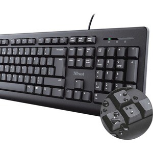 Trust Primo Keyboard - Cable Connectivity - USB 2.0 Type A Interface - English (UK) - QWERTY Layout - Membrane Keyswitch -