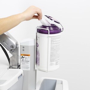 Ergotron T-Slot Medizinischer Wagen Reinigungstuchausgabe-Halterung - Weiß - 1,13 kg Belastbarkeit - Neigen, Drehbar