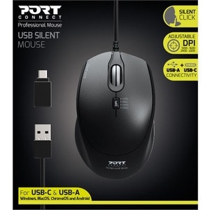 MOUSE OFFICE PRO SILENT WIRED -  BLACK