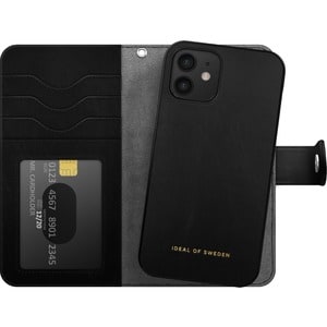 iDeal Of Sweden Magnet Wallet Carrying Case (Wallet) Apple iPhone 12 mini Smartphone - Black - Suede Interior Material