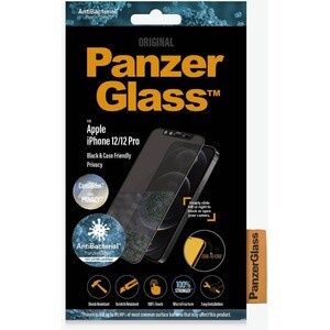 PanzerGlass Original Glass Privacy Screen Protector - Black, Crystal Clear - 1 - For LCD iPhone 12, iPhone 12 Pro - Anti-m