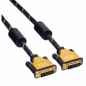 Roline Gold 10 m DVI Videokabel - Cable for Videogerät, Monitor - Unterstützt bis zu3840 x 2160 - Abschirmung - Golden Bes