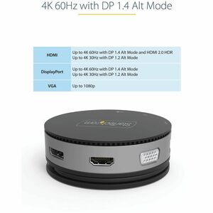 StarTech.com USB-Typ C Docking Station für Tablet-PC, Notebook - 75 W - 3 x USB-Anschlüsse - USB Typ C - Netzwerk (RJ-45) 