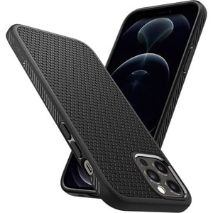 Spigen Liquid Air Case for Apple iPhone 12, iPhone 12 Pro Smartphone - Matte Black - Drop Resistant, Shock Absorbing - The