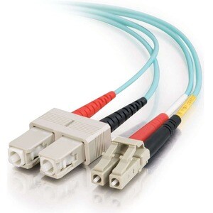 C2G 3m LC-SC 10Gb 50/125 Duplex Multimode OM3 Fiber Cable - Aqua - 10ft - 3m LC-SC 10Gb 50/125 Duplex Multimode OM3 Fiber 