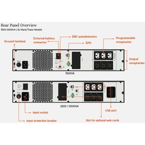 Vertiv Edge UPS - 2200VA 1980W 230V 2U Line Interactive AVR Tower/Rack Mount - Rotatable LCD Monitor| Sine Wave Output on 