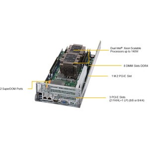 Supermicro SuperServer 6029TR-DTR - 2U 可机架安装 - P LGA-3647插座 - 2 x 处理器支持 - Intel C621 芯片 - 1 TB DDR4 SDRAM DDR4-2666/PC4-21