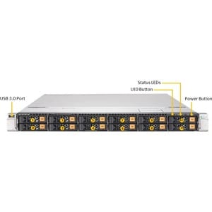 Supermicro SuperServer 1029U-TN12RV 服务器光架系统 - 1U 可机架安装 - P LGA-3647插座 - 2 x 处理器支持 - Intel C621 芯片 - 6 TB DDR4 SDRAM DDR4-2