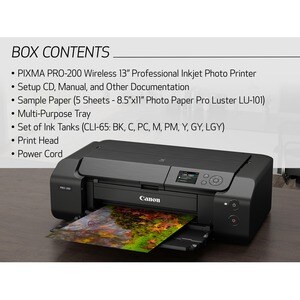 Canon PIXMA PRO-200 Desktop Wireless Inkjet Printer - Colour - 4800 x 2400 dpi Print - Ethernet - Wireless LAN - Wireless 