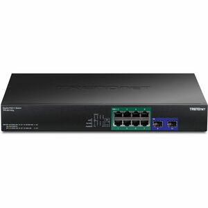 TRENDnet TPE-BG102g- 10-Port Gigabit 240W PoE++ Switch with 4 x 95W PoE++ Ports- 4 x 30W PoE+ Ports- 2 Gigabit SFP Slots, 
