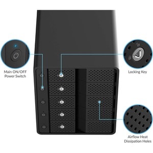 Sabrent DS-SC5B Drive Dock SATA/600 - USB 3.2 (Gen 2) Type C Host Interface External - Black - Hot Swappable Bays - 5 x HD