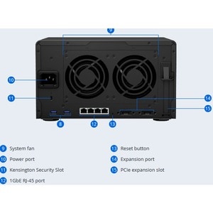 6-bay DiskStation (up to 16-bay) Quad Core 2.2 GHz 4GB RAM (up to 32GB) Built-in two M.2 NVMe SSD slots 10GbE NIC support 