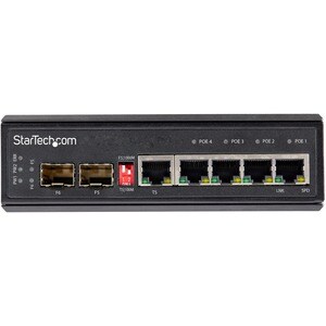 StarTech.com Switch di rete LAN a 6 porte - 4 porte PoE RJ45 + 2 slot SFP - PoE+ 30W - Commutatore/Switch Gigabit Ethernet