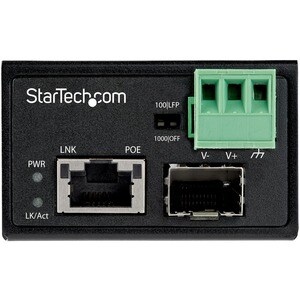 StarTech.com PoE + Industrial Media Converter 30W - Medienkonverter LWL Kupfer - Singlemode-/Multimode Glasfaser auf Kupfe