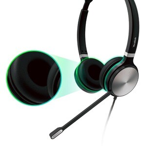 Yealink UH36 Dual Teams Kabel Kopfbügel Stereo Headset - Schwarz/Silber - Binaural - 20 Hz bis 20 kHz Frequenzgang - Geräu