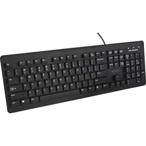 V7 Washable Antimicrobial Keyboard & Mouse Combo - USB Cable English (US) - Black - USB Cable Mouse - Optical - Black - Co