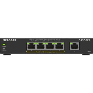 Netgear 300 GS305EPP 5 Ports Manageable Ethernet Switch - 3 Layer Supported - 120 W PoE Budget - Twisted Pair - PoE Ports 
