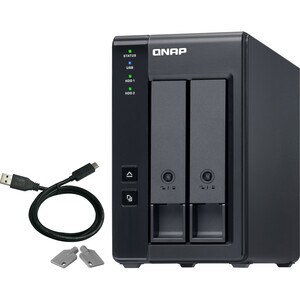 QNAP TR-002 2 x Total Bays DAS Storage System Desktop - Serial ATA/600 Controller - RAID Supported - 0, 1, JBOD RAID Levels