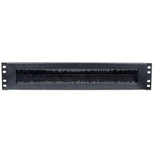 Intellinet 19" Cable Entry Panel, 2U, with Brush Insert, Black - Cable Panel - 2U Rack Height x 19˘ Panel Width - Steel