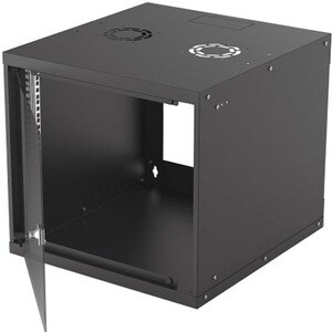 19" Network Cabinet - Wall Mount (Basic), 9U, 560mm Deep, Black, Flatpack, Max 50kg, Usable Depth 500mm, Glass Door, 19" R