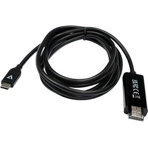 V7 V7UCHDMI-2M 2.01 m HDMI/USB-C A/V Cable - V7 USB-C to HDMI 2.0 Adapter Cable 2 Meters Black21.6 Gbps 34AWG Aluminum Myl