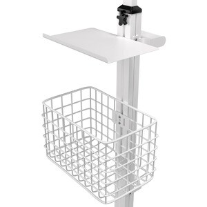 CTA Digital Medical Mobile Floor Stand with Small Enclosure - Up to 8" Screen Support - 61" Height x 14.50" Width x 13" De