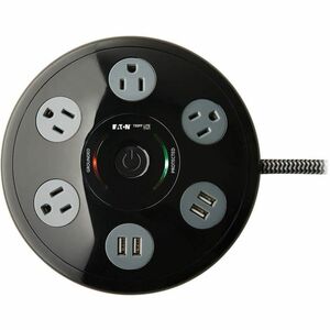 Tripp Lite by Eaton Conference Power Surge Protector - 4 NEMA 5-15R Outlets, 4 USB-A Ports, 6-ft. (1.83 m) Cord, Black - 4