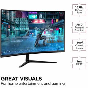 ViewSonic OMNI VX3218-PC-MHD 32" Class Full HD Curved Screen LED Monitor - 16:9 - Black - 80 cm (31.5") Viewable - Multi-d