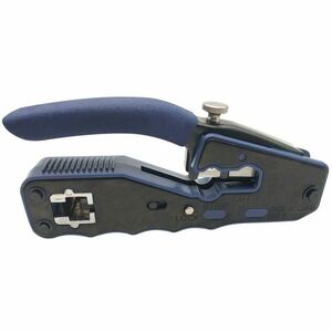 Eaton Tripp Lite Series Crimping Tool with Cable Stripper for Pass-Through RJ45 Plugs - Black, Blue - Non-slip Handle, Sec