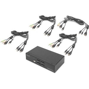 Assmann DS-12880 KVM-Switchbox - 4 Computer - 1 Lokaler Benutzer(n) - 3840 x 2160 - 7 x USB - 5 x HDMI - Desktop