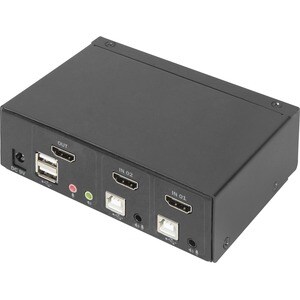 Digitus DS-12870 KVM-Switchbox - 2 Computer - 1 Lokaler Benutzer(n) - 3840 x 2160 - 5 x USB - 3 x HDMI - Desktop