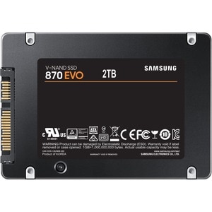 Unità stato solido Samsung 870 EVO MZ-77E2T0B - 2,5" Interno - 2 TB - SATA (SATA/600) - Nero - Desktop PC, Computer portat