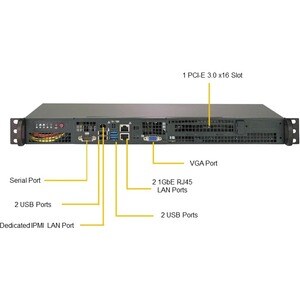 Supermicro SuperServer 5019C-FL Barebone-System - 1U Rackmount - Intel C242 Chipsatz - Socket H4 LGA-1151 - 1 x Prozessor-