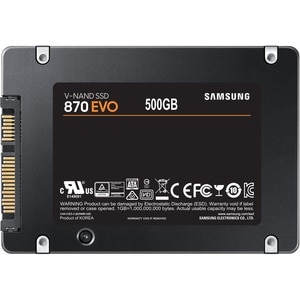 SSD Samsung 870 EVO MZ-77E500B - 2.5" Interne - 500 Go - SATA (SATA/600) - Noir - Ordinateur de bureau, Notebook Appareil 