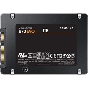 Samsung 870 EVO MZ-77E1T0B 1 TB Solid State Drive - 2.5" Internal - SATA (SATA/600) - Black - Desktop PC, Notebook Device 