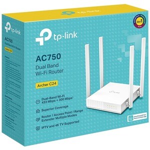 TP-Link Archer C24 Wi-Fi 5 IEEE 802.11ac Ethernet Wireless Router - 2.40 GHz ISM Band - 5 GHz UNII Band - 4 x Antenna(4 x 