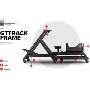 Next Level Racing GTtrack Frame Only Simulator Cockpit - For Gaming - Steel, Carbon