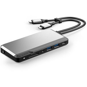 Alogic USB-C Super Dock - 10-in-1 with Dual Display 4K 60Hz Support - SPACE GREY - for Notebook/Tablet PC - 100 W - USB Ty