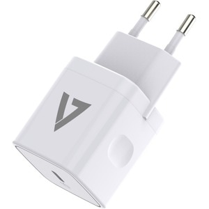 V7 ACUSBC20WPD-BDL-1E 20 W AC Adapter - USB Type-C - For iPhone, Smartphone, Tablet, iPad - 120 V AC, 230 V AC Input - 5 V