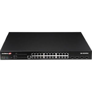 Switch Ethernet Edimax GS-5424PLX 24 Porte Gestibile - 2 Layer supportato - Modular - 400 W PoE Budget - Fibra ottica, Cop