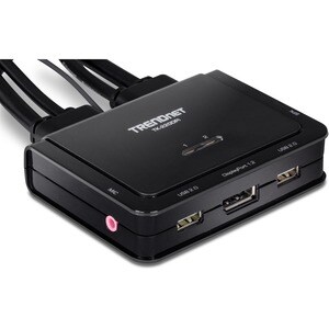 Boîtier de commutation KVM TRENDnet TK-220DPI - 2 Ordinateur(s) - 1 Utilisateur(s) local - 3840 x 2160 - 4 x USB - 3 x Dis