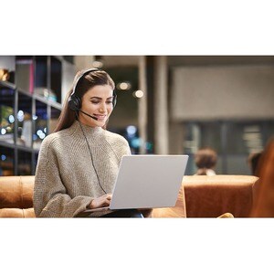 Jabra Evolve2 30 Wired On-ear Stereo Headset - Black - Binaural - Ear-cup - 20 Hz to 20 kHz - 150 cm Cable - MEMS Technolo