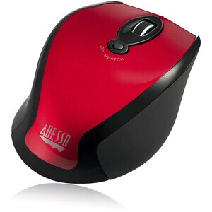 Adesso iMouse M20R Mouse - Radio Frequency - USB - Optical - 6 Button(s) - Red - Wireless - 2.40 GHz - 1500 dpi - Scroll W