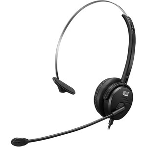 Adesso Xtream P1 Wired Over-the-head Mono Headset - Black - Monaural - Supra-aural - 32 Ohm - 20 Hz to 20 kHz - 180 cm Cab