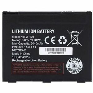 Netgear W-10a Battery - Lithium Ion (Li-Ion) - 1 - For Mobile Router - Battery Rechargeable - 3.85 V DC - 5040 mAh Shelf Life