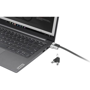 Lenovo NanoSaver Cable Lock For Notebook, Desktop Computer, Tablet, Monitor - 1.80 m Cable - Patented T-bar/Key Lock - Bla