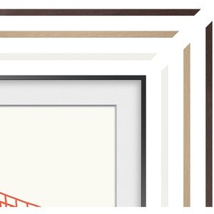 Samsung (2021) 50" The Frame Customizable Bezel - Modern Teak - 44.39" x 25.60" Frame Size - Rectangle - Landscape - Magne